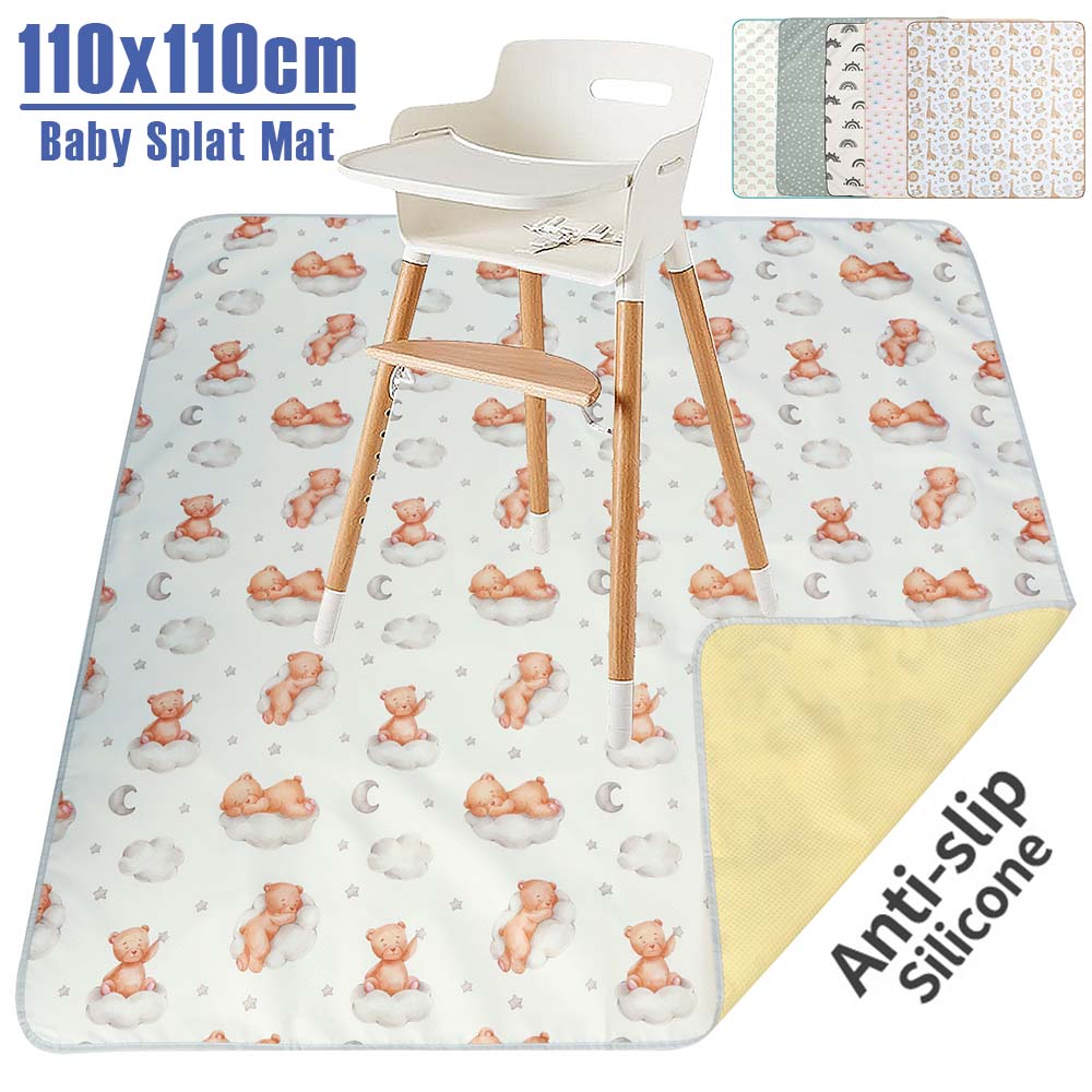 Highchair Splash Mat - Bebek Splat Mat Kaymaz Mama Sandalyesi