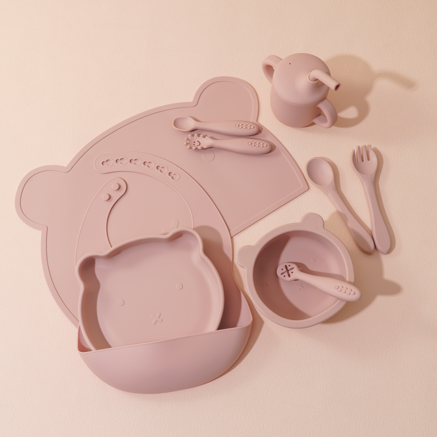Baby Food Table - 8 adet silikon bebek besleme seti