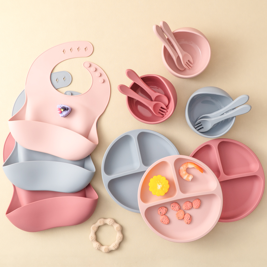 Baby Food Table - 5 adet bebek silikon besleme seti