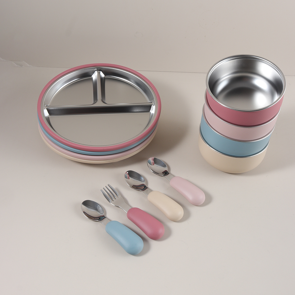 Baby Food Table - 4 adet/takım Silikon Vakumlu Kase Tabak