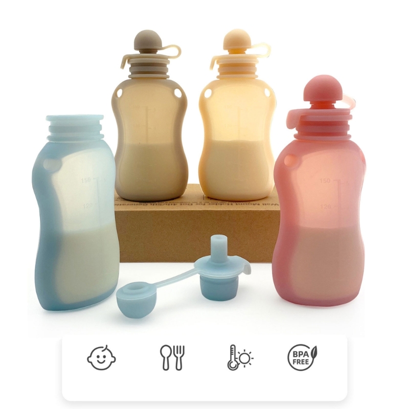 Baby Food Pouches 1 Year Old - BPA ücretsiz silikon bebek yiyecek kesesi