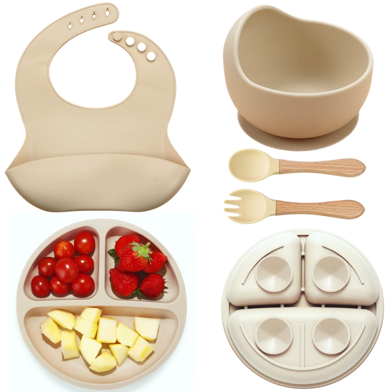 Baby Food Table - 5 adet silikon bebek besleme seti