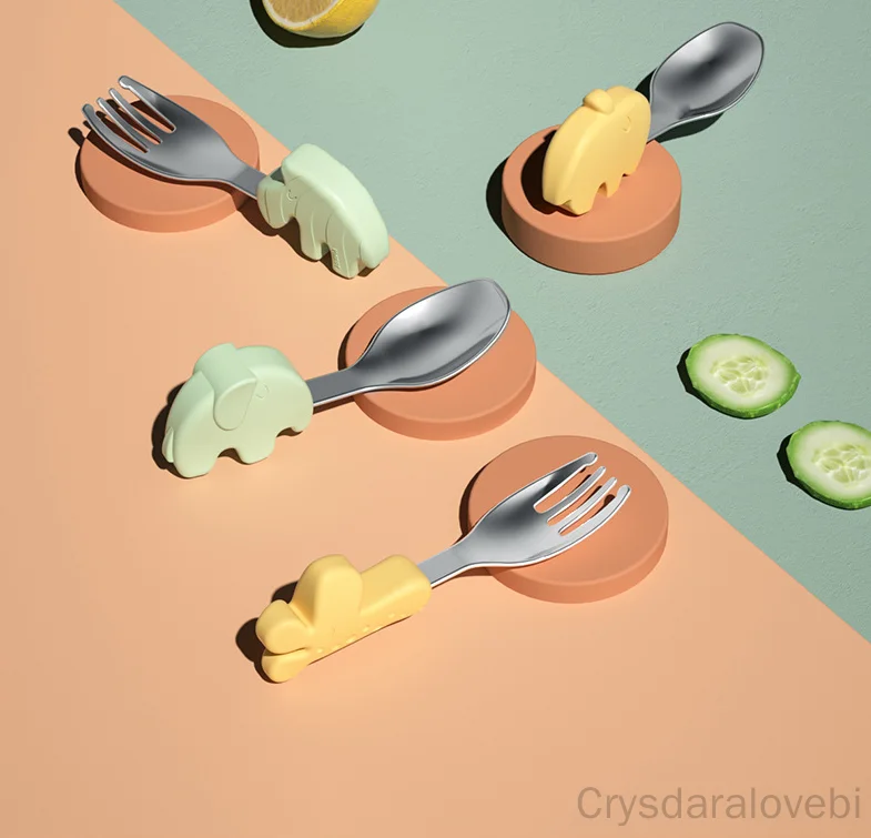1 takım Fil Kısa Çatal Kaşık S - Baby Food Knife Set incelemesi ve fiyatı