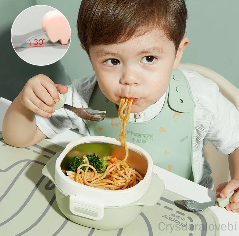 1 takım Fil Kısa Çatal Kaşık S - Baby Food Knife Set incelemesi ve fiyatı